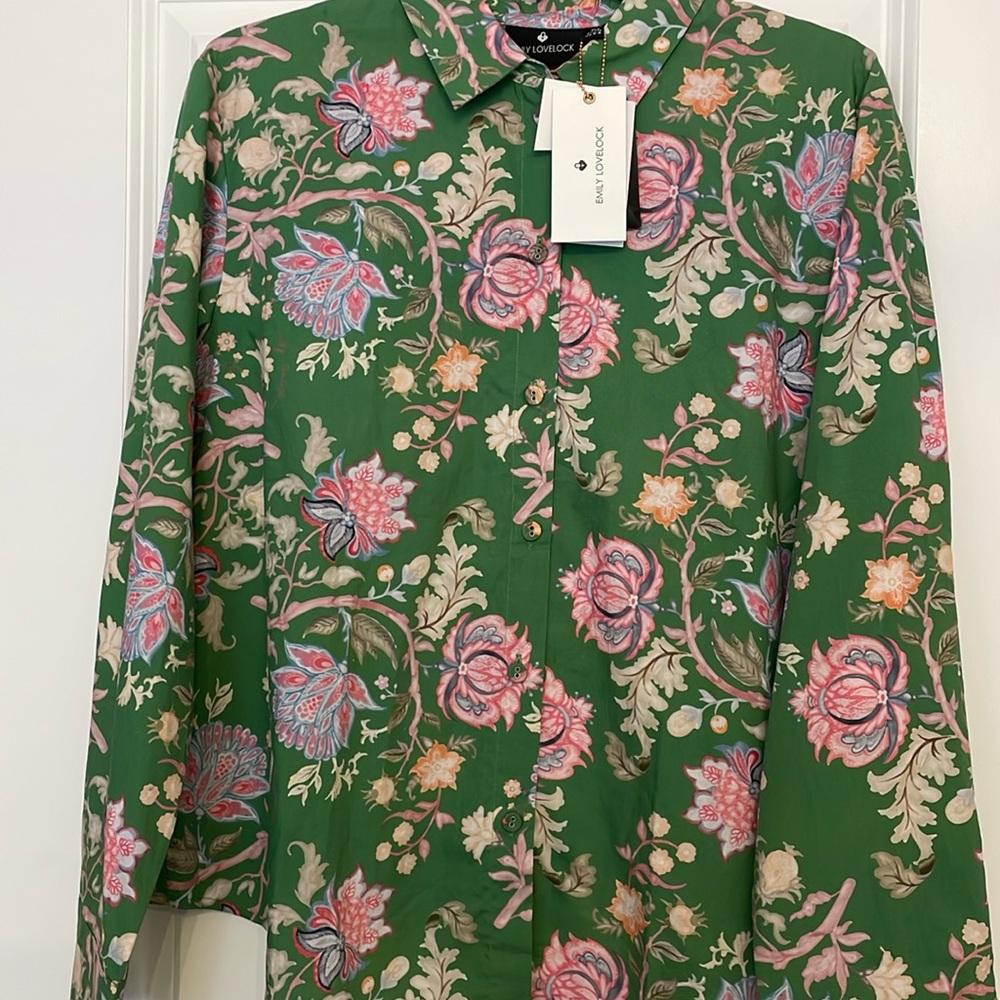 Green Floral Blouse